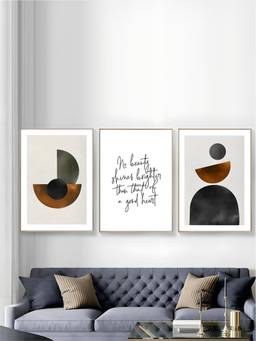 The Handmade Flair - Minimalist Geometric Framed Wall Art (Pack of 3)