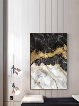 The Handmade Flair - Golden Geode Framed Wall Art