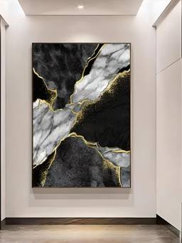 The Handmade Flair - Golden Geode Framed Wall Art