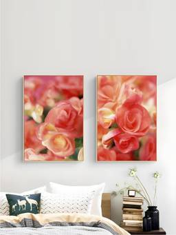 The Handmade Flair - Botanical Floral Ink Art Framed Wall Art (Pack of 2)