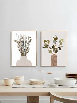 The Handmade Flair - Watercolor Minimalist Framed Wall Art (Pack of 2)