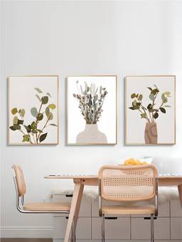 The Handmade Flair - Watercolor Minimalist Framed Wall Art (Pack of 3)