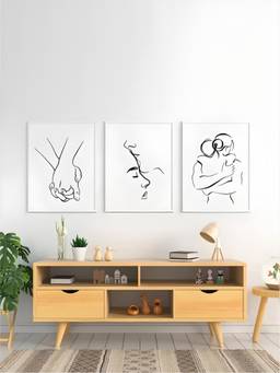 The Handmade Flair - Minimalist Framed Wall Art (Pack of 3)