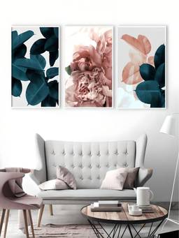 The Handmade Flair - Floral Ink Art Framed Wall Art (Pack of 3)