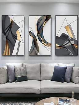 The Handmade Flair - Minimalist Geometric Framed Wall Art (Pack of 3)