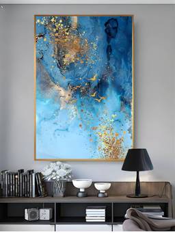 The Handmade Flair - Golden Marble Framed Wall Art