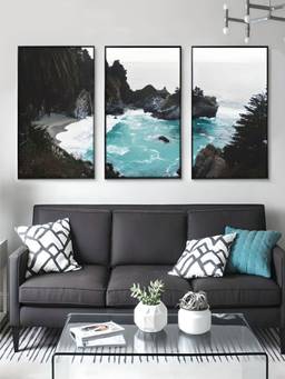 The Handmade Flair - Landscape Seascape Framed Wall Art (Pack of 3)