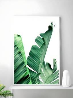 The Handmade Flair - Green Leaves Framed Wall Art