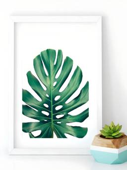 The Handmade Flair - Green Leaves Framed Wall Art