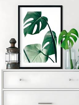 The Handmade Flair - Green Leaves Framed Wall Art