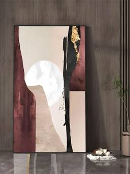 The Handmade Flair - Geomorphic Mauve Framed Wall Art