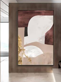 The Handmade Flair - Geomorphic Mauve Framed Wall Art