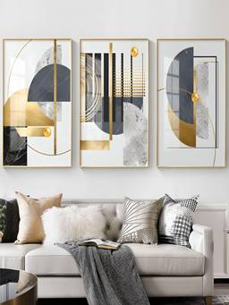 The Handmade Flair - Geometric Framed Wall Art (Pack of 3)