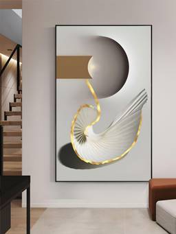 The Handmade Flair - Orange Golden Framed Wall Art