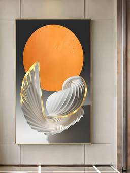 The Handmade Flair - Orange Golden Framed Wall Art
