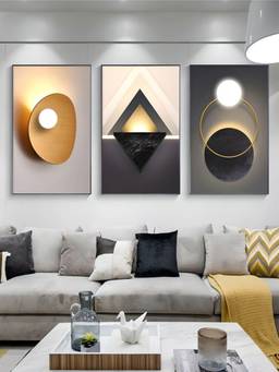 The Handmade Flair - Geometric Framed Wall Art (Pack of 3)