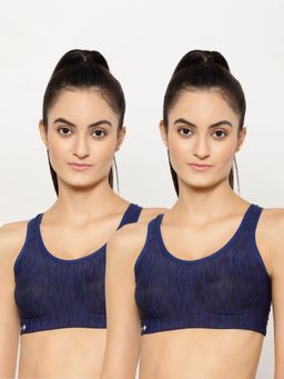 Floret - Wirefree Removable Pads Sporty Bra - Blue