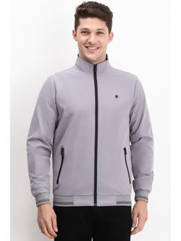 Allen Solly - Men Grey Solid Full Sleeves Casual Jacket
