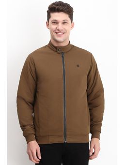 Allen Solly - Men Brown Solid Full Sleeves Casual Jacket