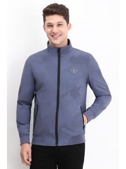 Allen Solly - Men Blue Print Full Sleeves Casual Jacket