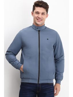 Allen Solly - Men Blue Solid Full Sleeves Casual Jacket