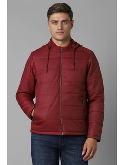 Louis Philippe - Men Casual Maroon Solid Jackets
