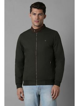 Louis Philippe - Men Casual Olive Solid Jackets