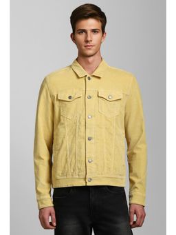 Louis Philippe - Men Casual Yellow Solid Jackets