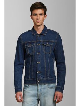 Louis Philippe - Men Casual Navy Solid Jackets