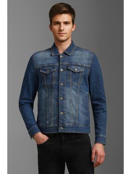 Louis Philippe - Men Casual Blue Solid Jackets