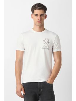Van Heusen - White Graphic Half Sleeves Regular T-Shirt