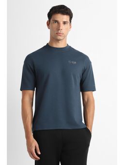 Van Heusen - Navy Blue Graphic Half Sleeves Regular T-Shirt