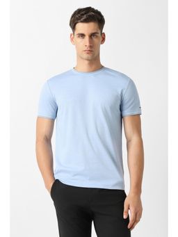 Van Heusen - Blue Textured Half Sleeves Regular T-Shirt