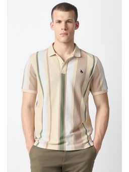 Van Heusen - Multi-Color Stripes Half Sleeves Slim Polo T-Shirt