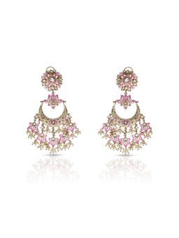 TIZORA - Pink Bikaneri Meenakari Earrings
