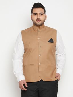 Vastramay - Men Beige Nehru Jacket