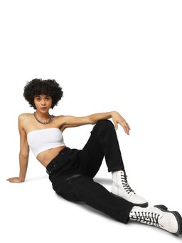 ONLY - Women Patterned Black Jeans