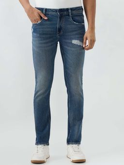 Spykar - Mid Blue Regular Fit Mid Rise Jeans for Men