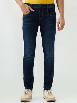 Spykar - Dark Blue Slim Fit Low Rise Jeans for Men