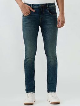 Spykar - Vintage Blue Slim Fit Low Rise Jeans for Men
