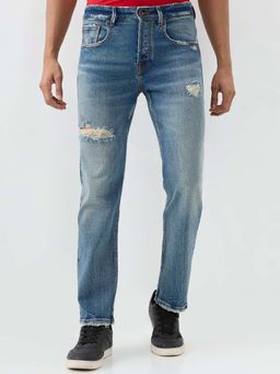Spykar - Mid Blue Comfort Fit Mid Rise Jeans for Men
