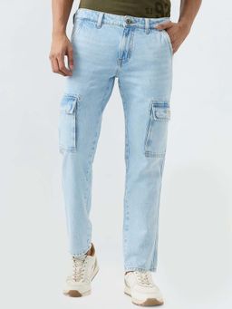 Spykar - Light Blue Regular Fit Mid Rise Jeans for Men
