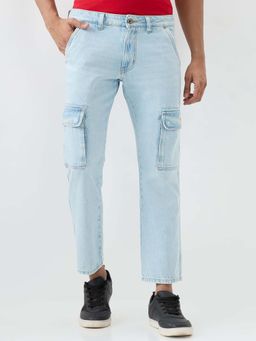 Spykar - Light Blue Comfort Fit Mid Rise Jeans for Men