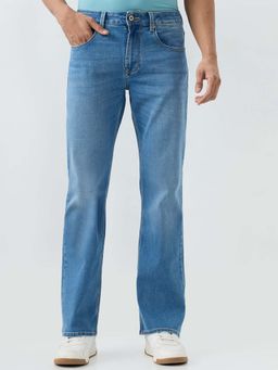 Spykar - Light Blue Regular Fit Mid Rise Jeans for Men