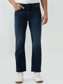 Spykar - Dark Blue Comfort Fit Mid Rise Jeans for Men