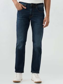 Spykar - Dark Blue Comfort Fit Mid Rise Jeans for Men