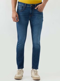Spykar - Mid Blue Slim Fit Mid Rise Jeans for Men