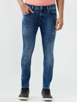 Spykar - Mid Blue Slim Fit Mid Rise Jeans for Men