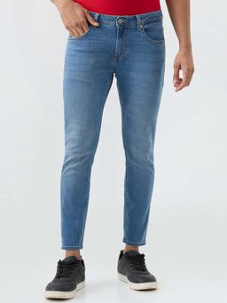 Spykar - Mid Blue Slim Fit Mid Rise Jeans for Men