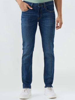 Spykar - Navy Blue Regular Fit Mid Rise Jeans for Men